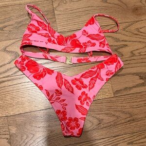 Pink & Red Floral Kulani Kinis Bikini Set (S)